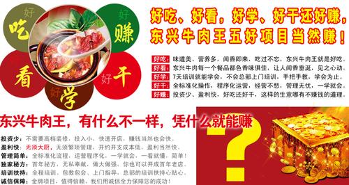 你好 你了解东兴牛肉王吗 ？感觉怎么样？加盟的可行性大吗？有劳