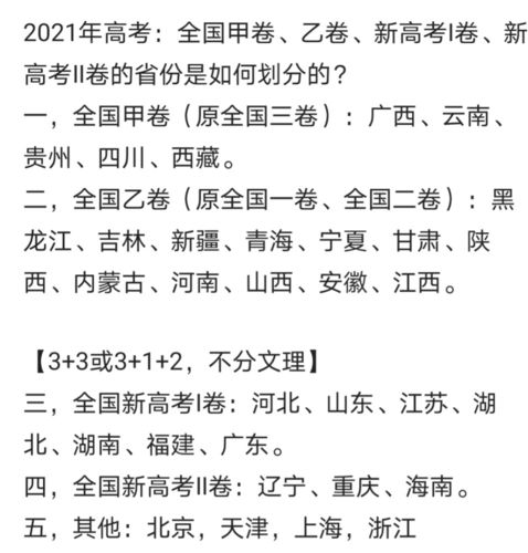 2021年全国新高考一卷省份有哪些？