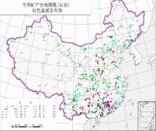 全图有色重金属具体详细分布图。