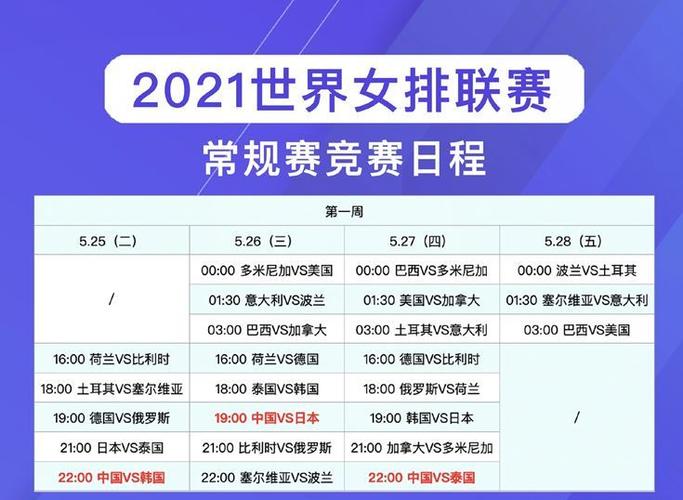 2016年中国女排赛程
