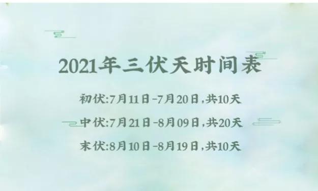 2019年伏天是几号到几号？时间表