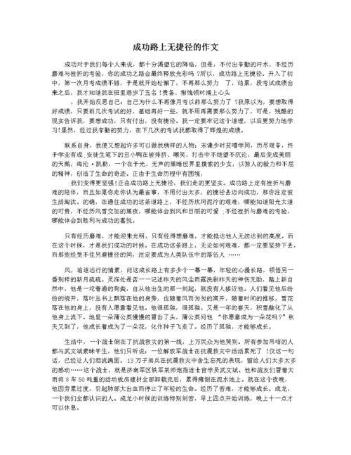 青年文摘上的一片文章《成功路上没有捷径，但你可以开车》求原文