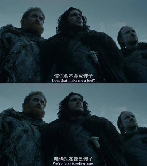 权力的游戏（冰与火之歌）里面，第六季第九集，最后有句台词，涉及台词的翻译的问题，请大神指教？