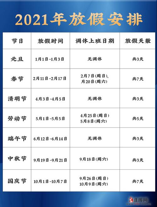 2018年放假安排时间表？