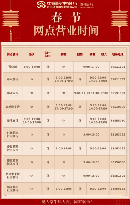 春节银行上班时间