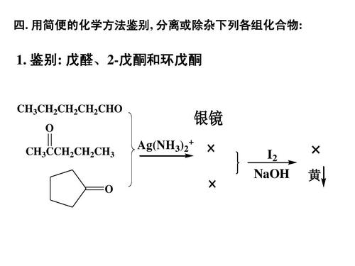 鉴别戊醛、苯甲醛、2-戊酮、环戊酮