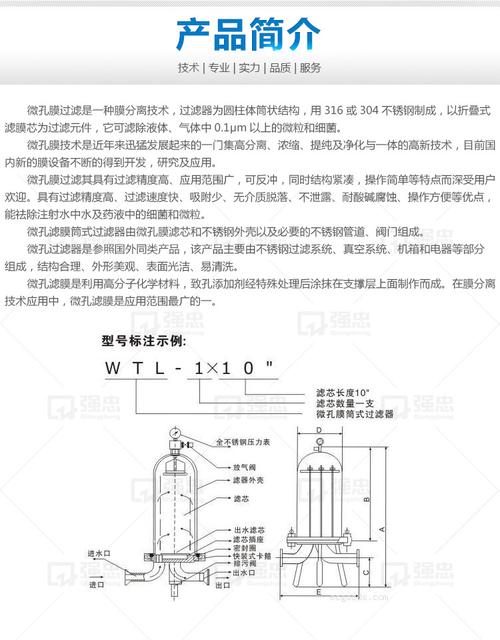 微孔滤膜过滤器的技术参数