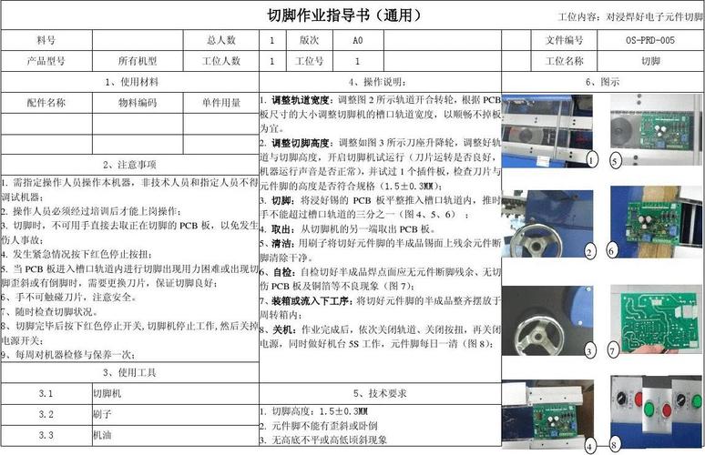 谁能告诉我电路板手工浸锡和用电子切脚机切脚的作业指导书？感激不尽！！！