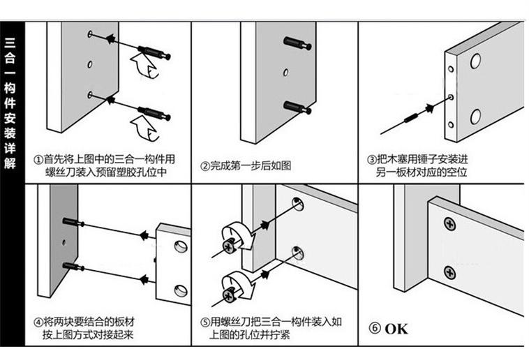 三合一连接件怎么使用