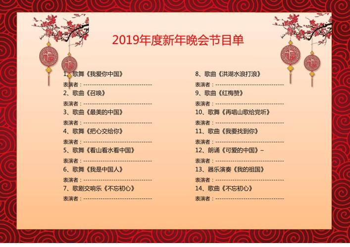 湖北卫视春节联欢晚会节目单