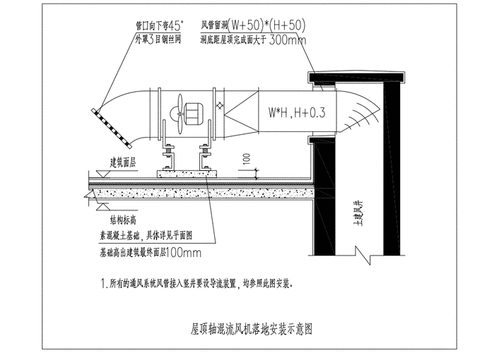 屋顶风机基础图纸怎么做