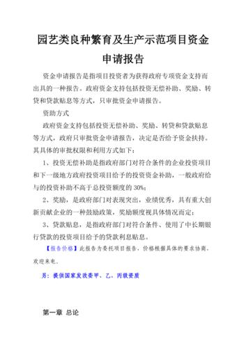 项目申请报告范文